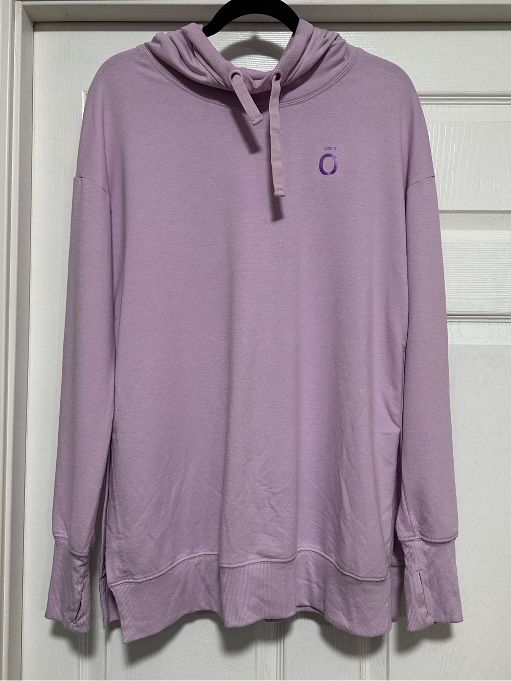 dōTERRA Pink/Purple Hooded Tunic Sweatshirt Thumbholes Size L